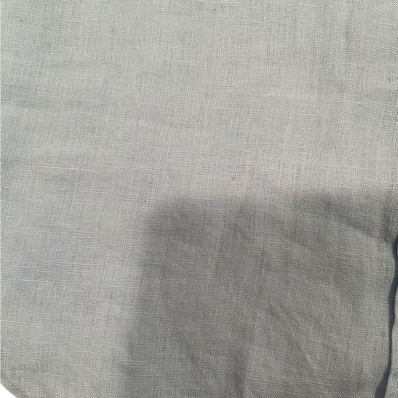 Zara Women's Size Large Linen Blue Button Down Long Sleeves Shirt Blouse - Picture 10 of 16